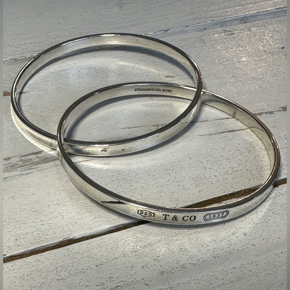 Tiffany & Co. Sterling Silver 1837 Interlocking Circles Bangles - Picture 2 of 7